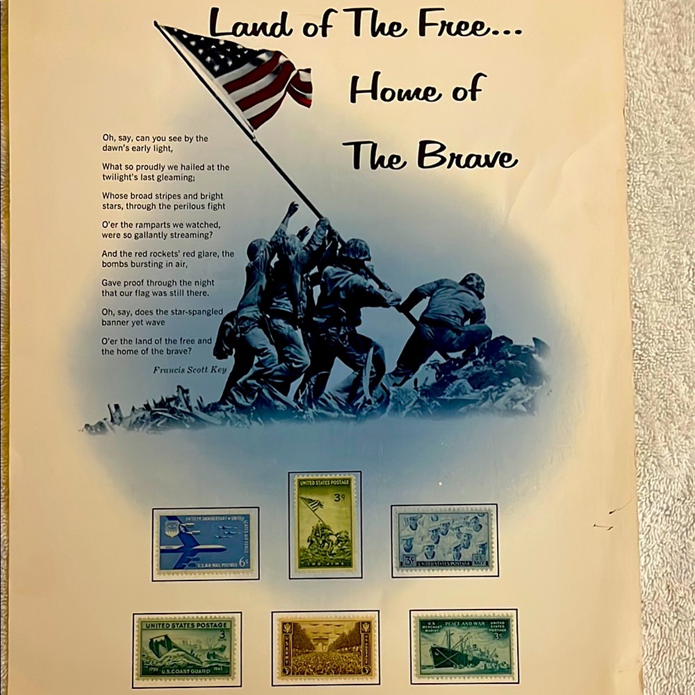 *3 stamp lots for $6* Patriotic Stamp Collection Display